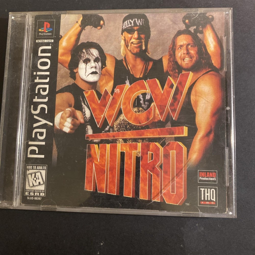 WCW Nitro PS1 CIB W/ Manual - Tested - Black Label - PlayStation